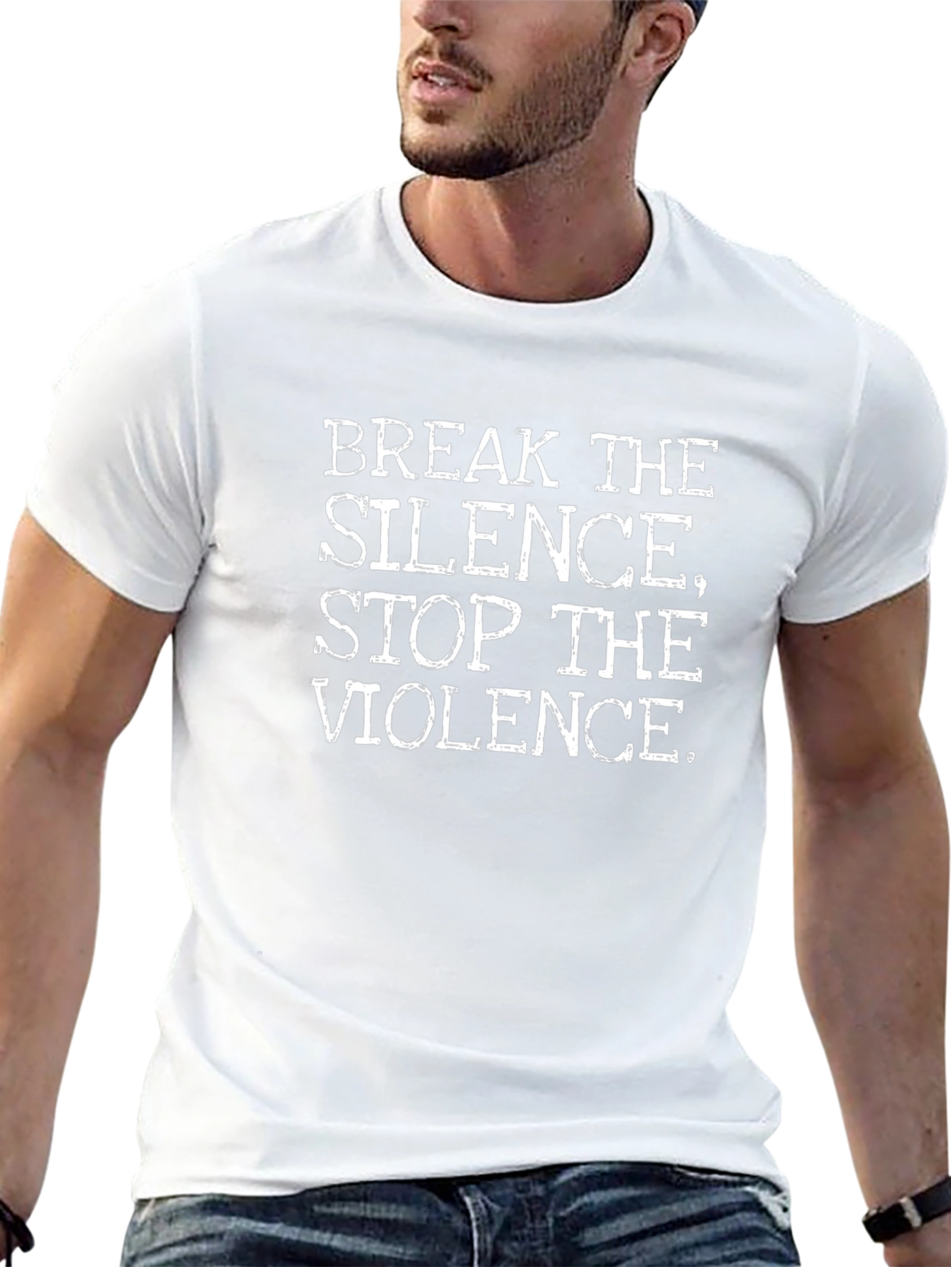 Camiseta Negra: Rompe el Silencio Detén la Violencia