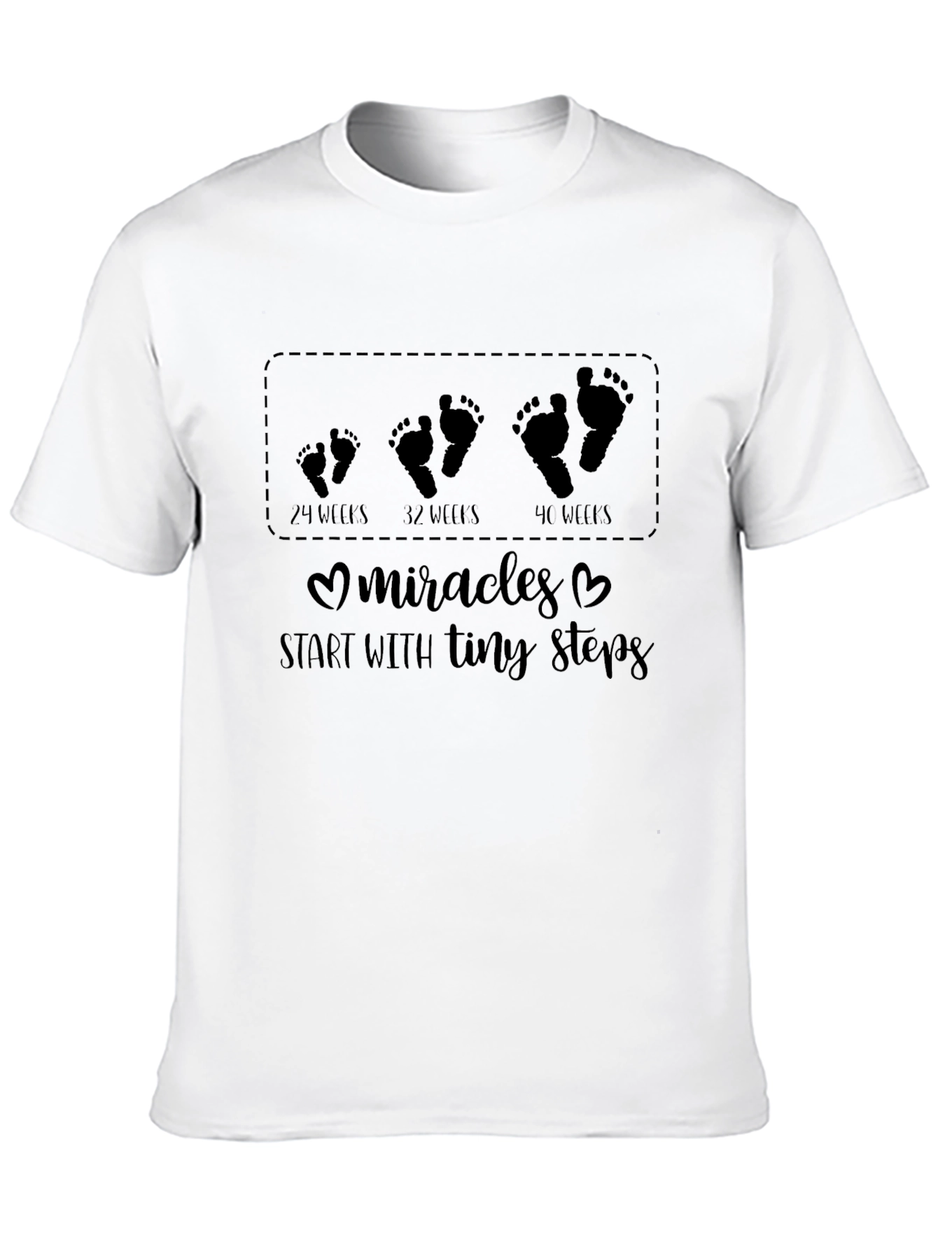 Camiseta Negra Premamá Huellas Milagros