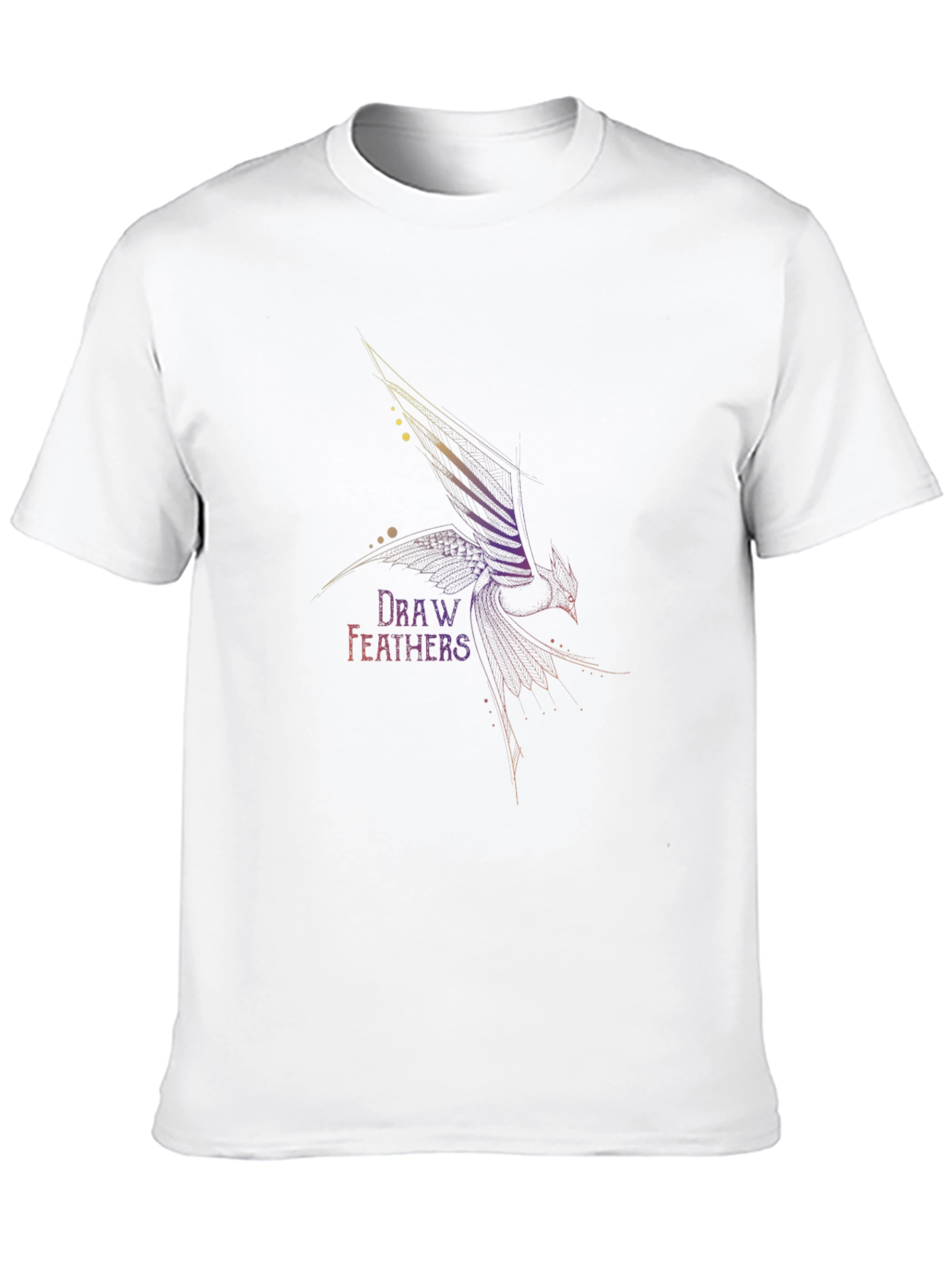 Camiseta Negra Draw Feathers para Hombre
