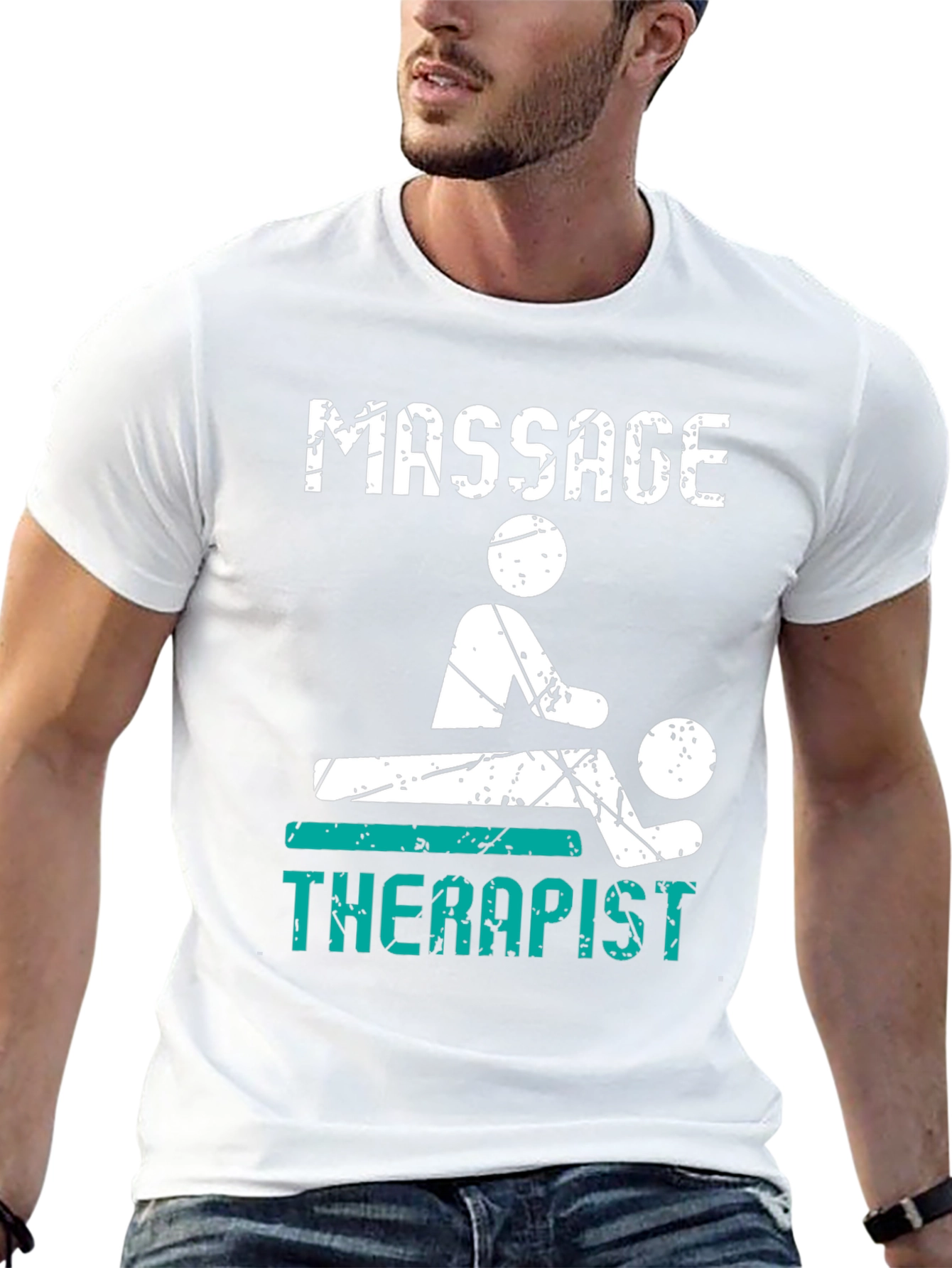 Camiseta Negra Terapeuta de Masaje para Hombre