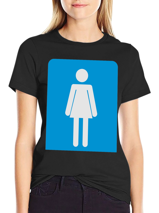 Camiseta Negra Mujer - Señal de Baño