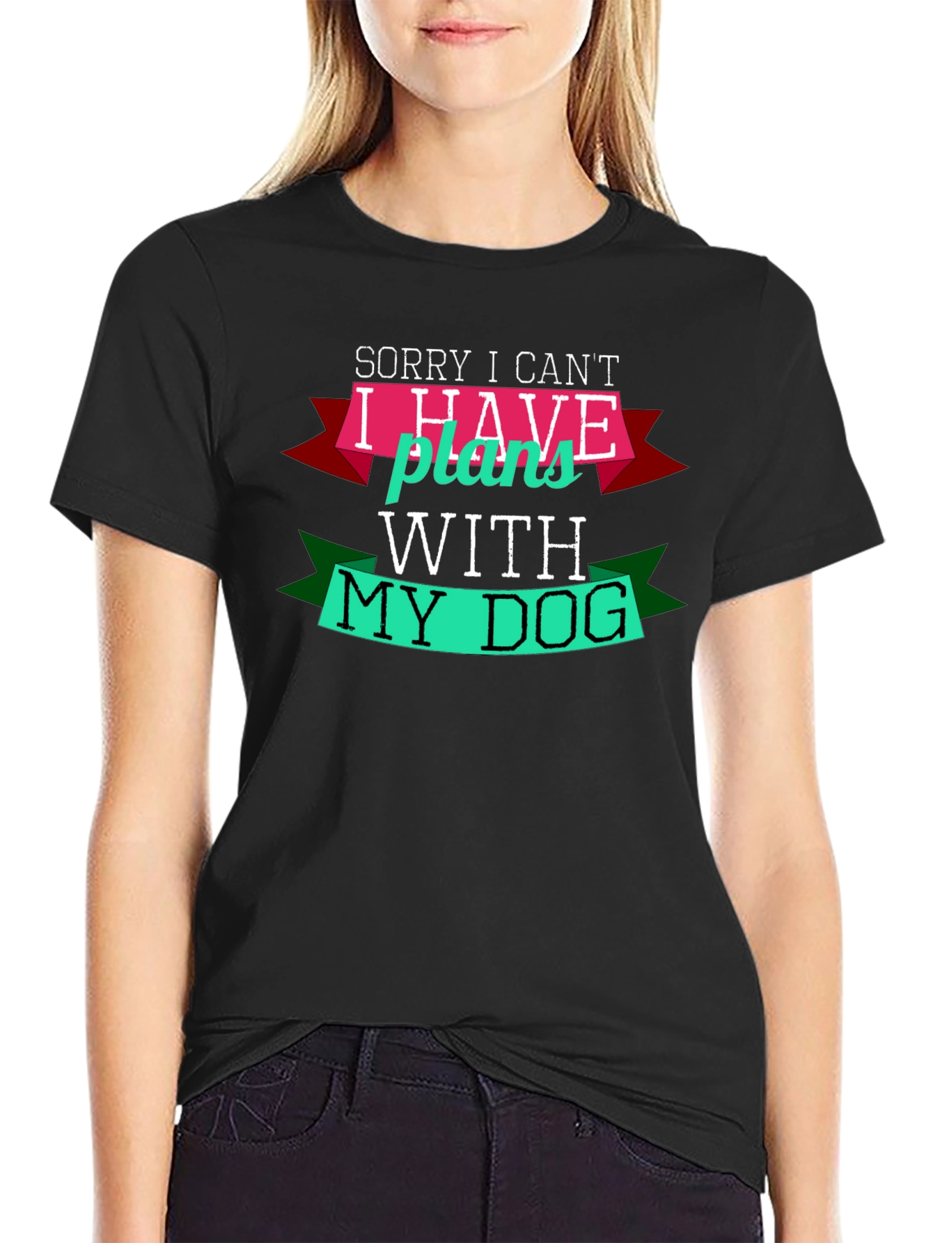 Camiseta Negra Divertida Tengo Planes Con Mi Perro