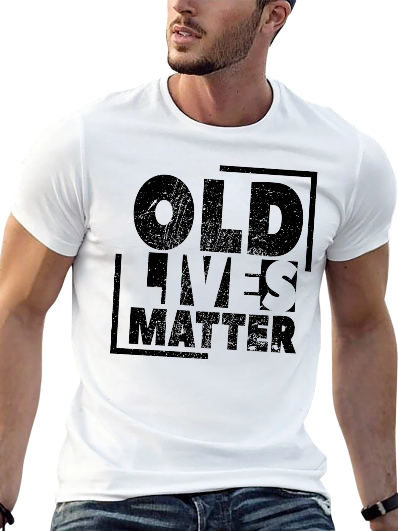 Camiseta Negra: Old Lives Matter - Diseño Casual