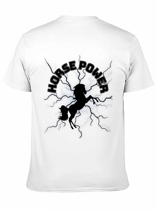 Camiseta Negra Horse Power con Diseño Gráfico