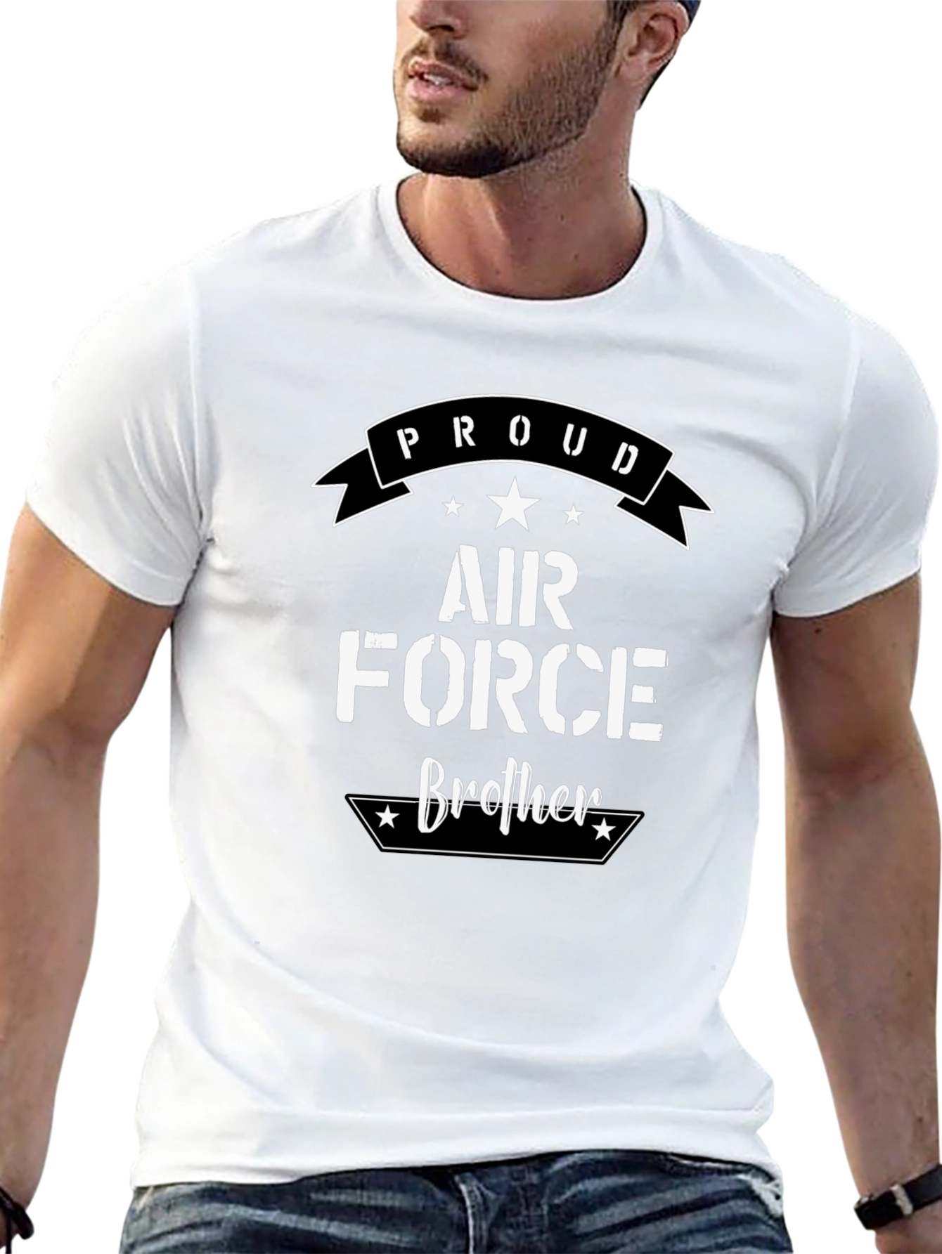 Camiseta Negra Proud Air Force Brother