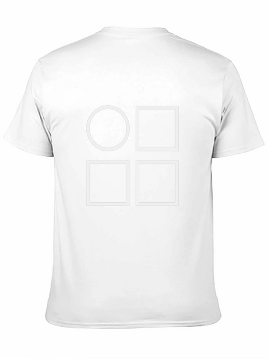 Camiseta Negra con Diseño Geométrico Blanco