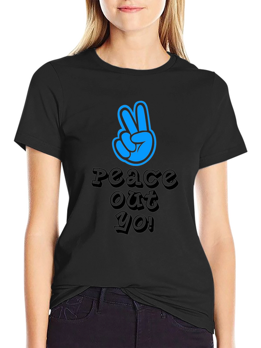 Camiseta Negra Peace Out Yo! Estilo Urbano