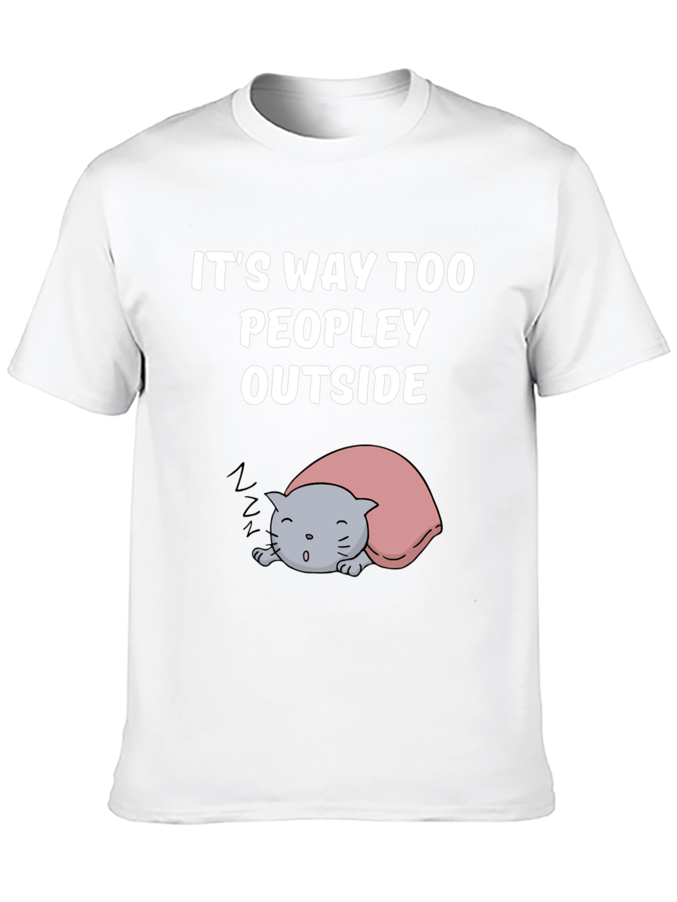 Camiseta Negra con Gato Dormilón