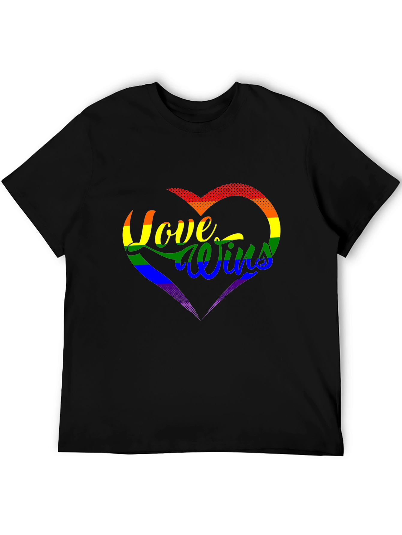 Camiseta Negra Corazón Love Wins LGBT