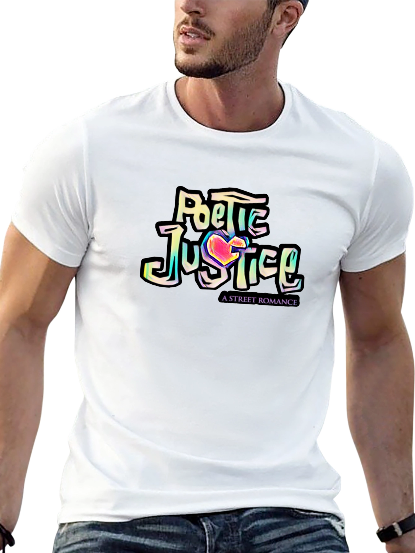 Camiseta Negra Poetic Justice: Romance Urbano con Estilo