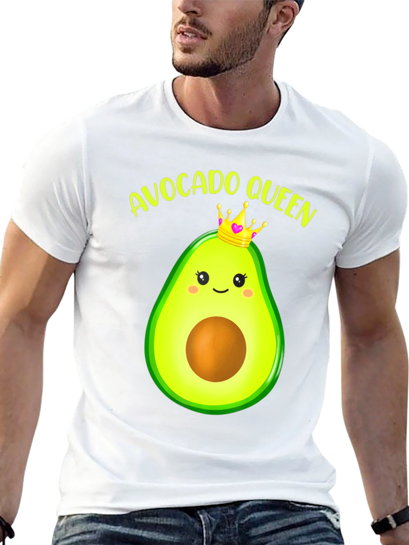 Camiseta Negra Avocado Queen para Hombre
