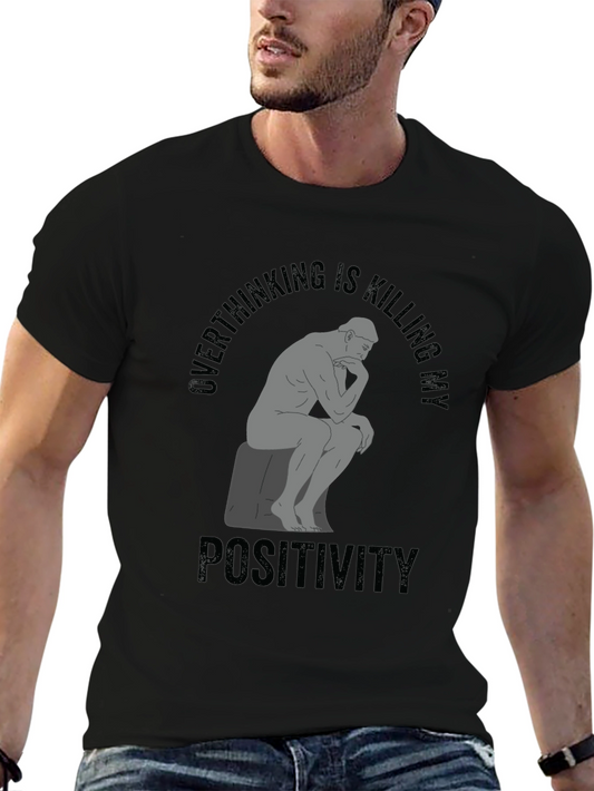 Camiseta Negra Hombre Overthinking