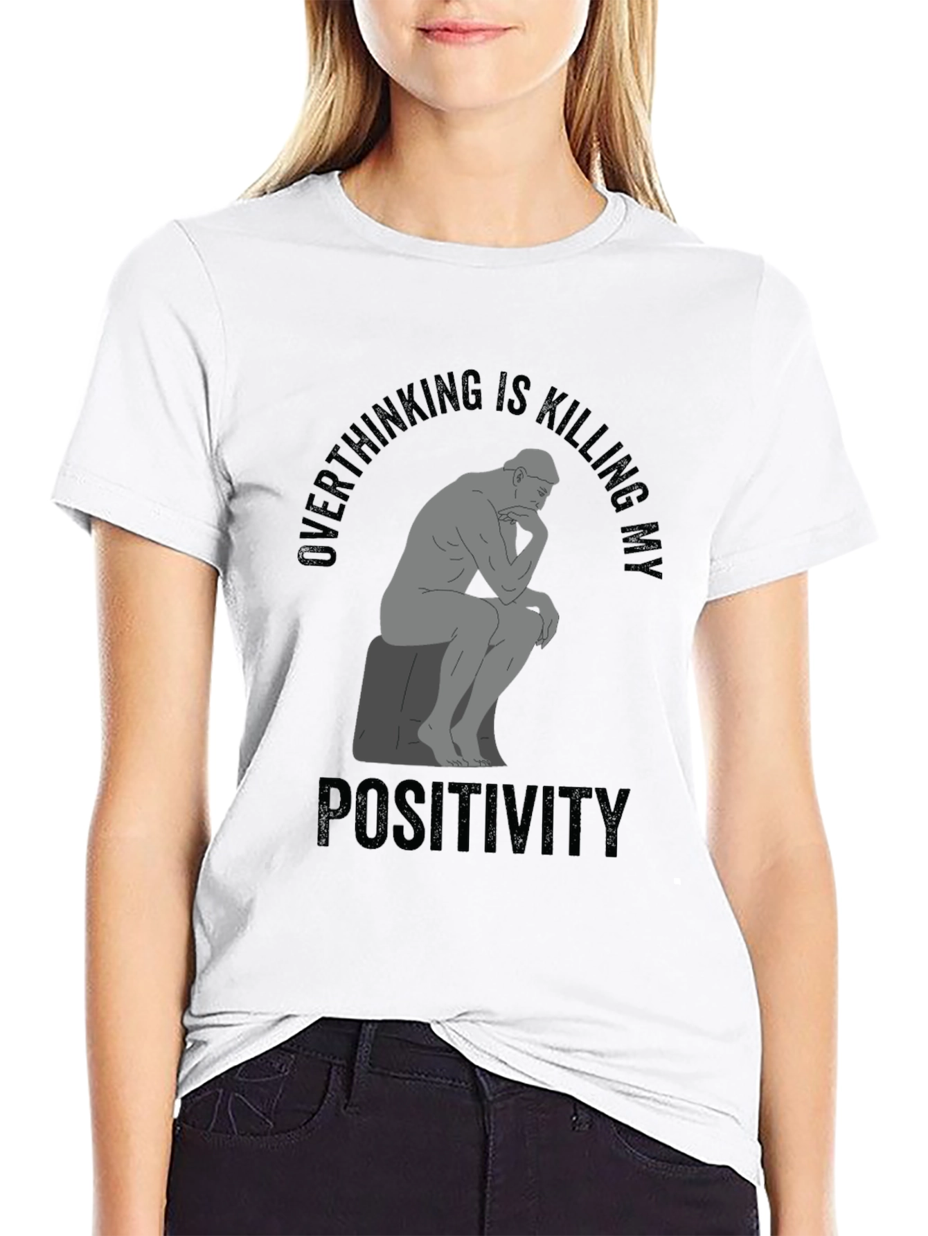 Camiseta Negra Hombre Overthinking