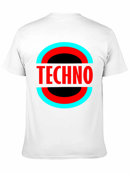 Camiseta Negra Techno - Diseño Circular Moderno