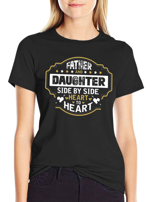 Camiseta Negra: Padre e Hija Corazón a Corazón