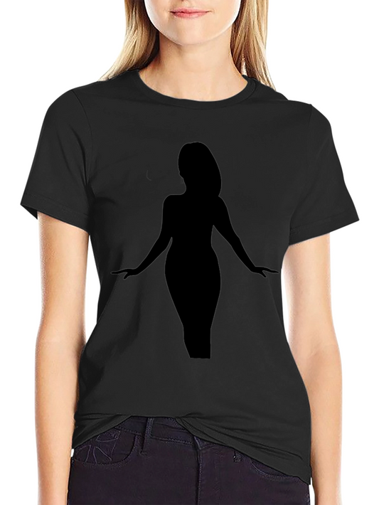 Camiseta Negra Silueta Mujer Elegante