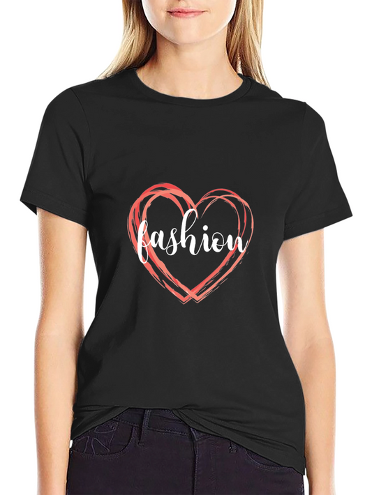 Camiseta Negra Fashion Heart para Hombre