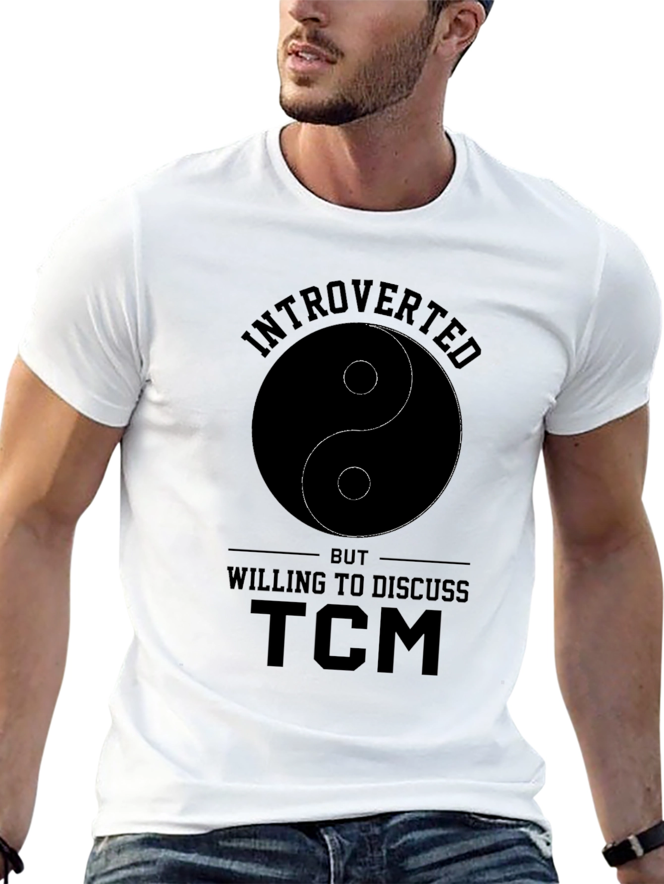 Camiseta Negra Introvertido Yin Yang TCM