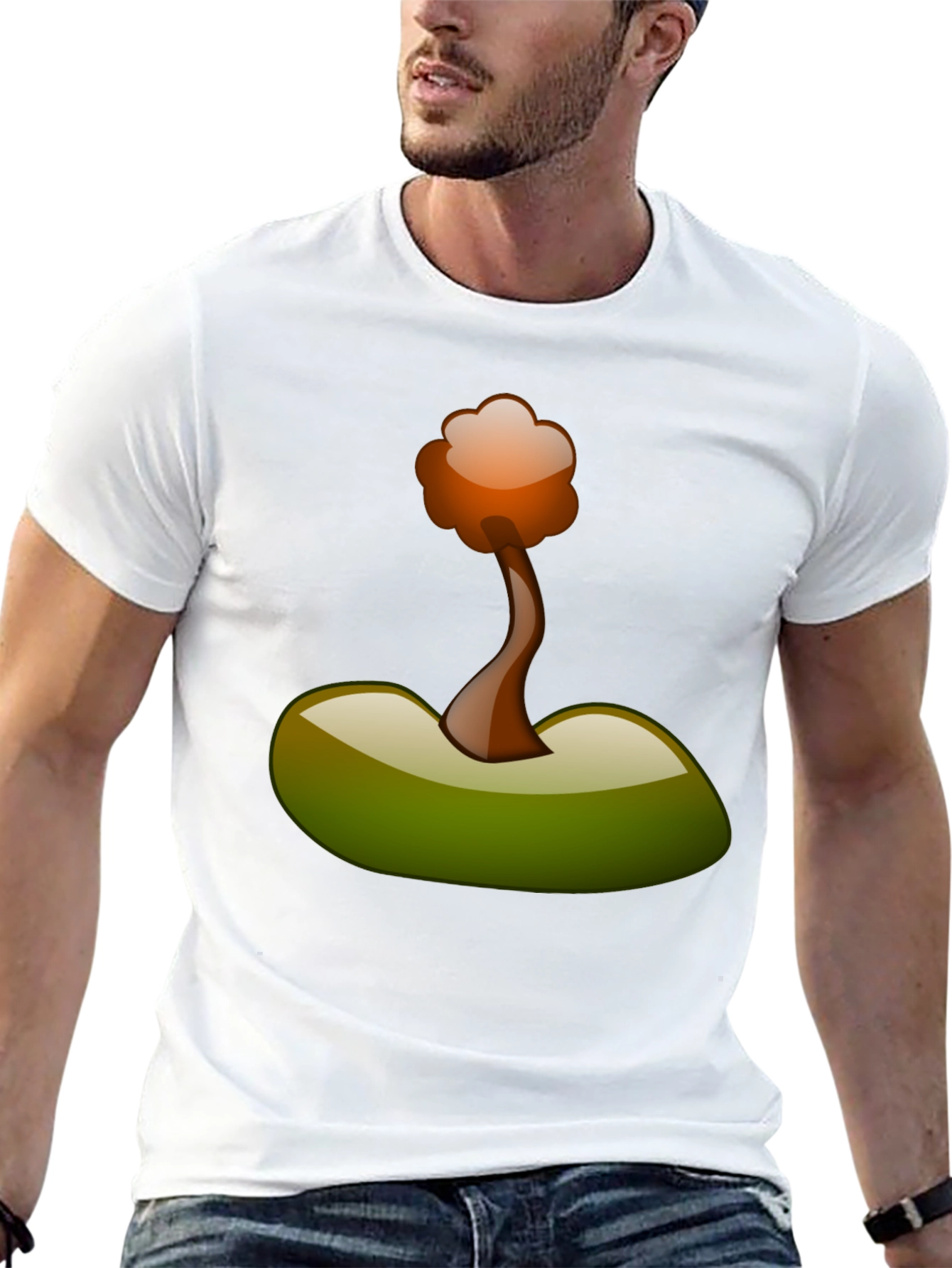 Camiseta Negra con Diseño Abstracto de Árbol
