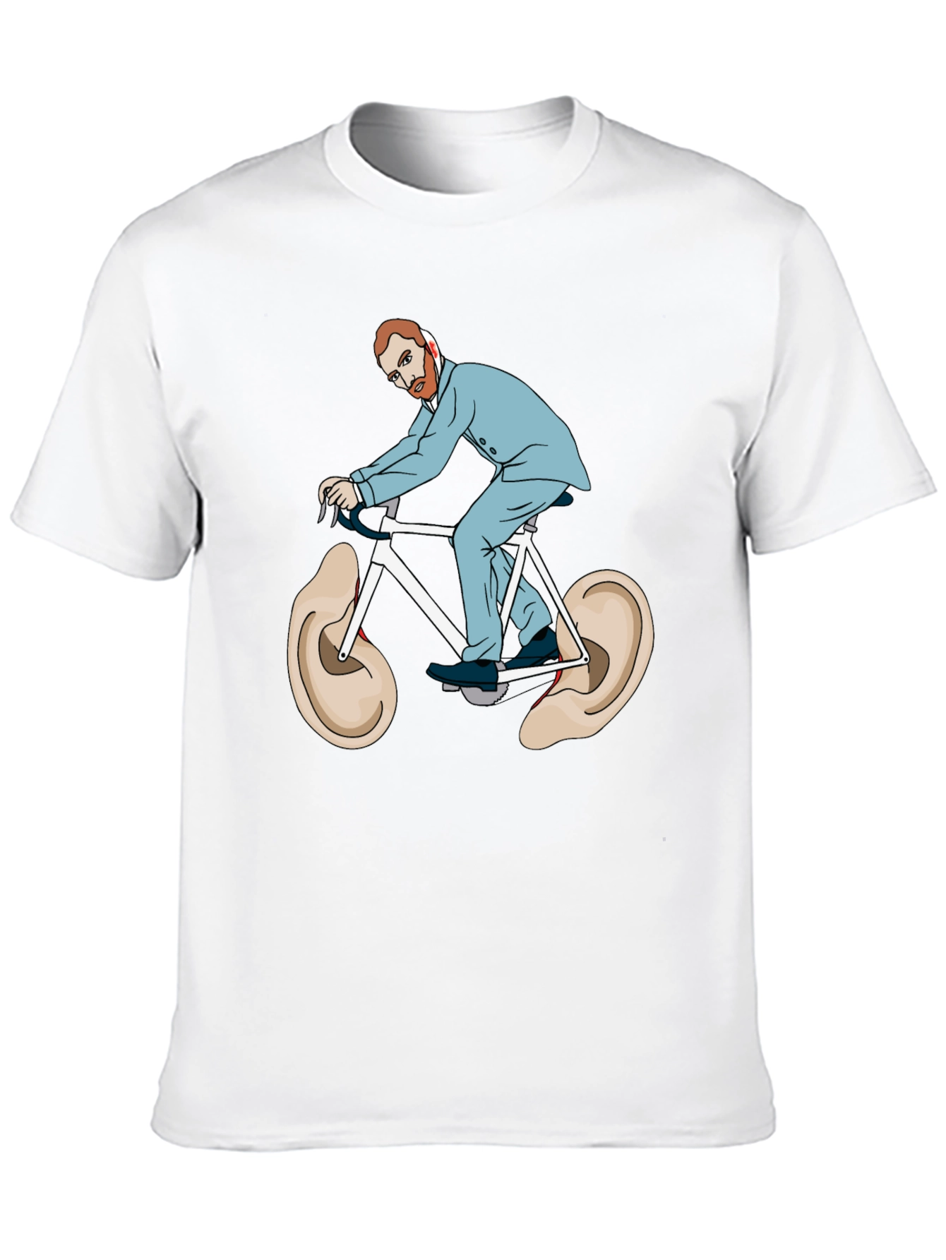 Camiseta Negra Van Gogh Bicicleta Orejas Arte Divertido
