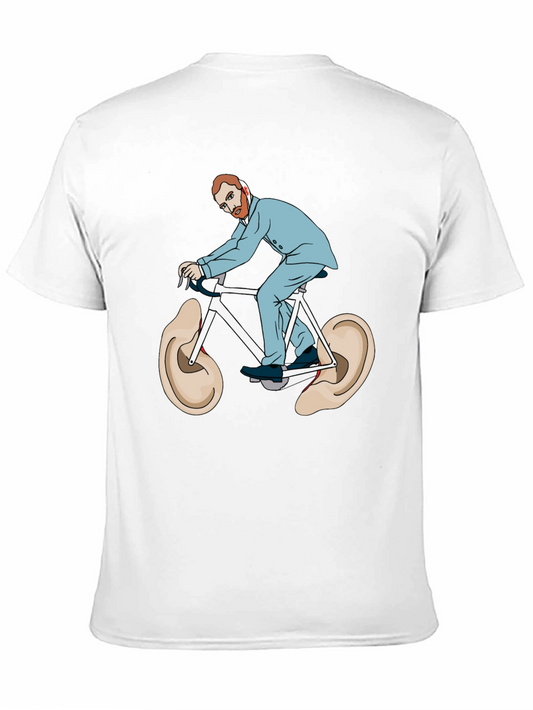 Camiseta Negra Van Gogh Bicicleta Orejas Arte Divertido