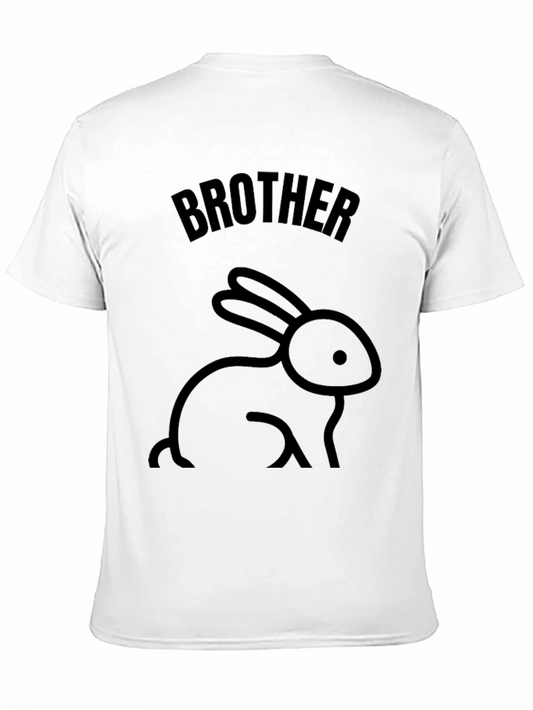 Camiseta Negra Brother Conejo Casual para Hombre