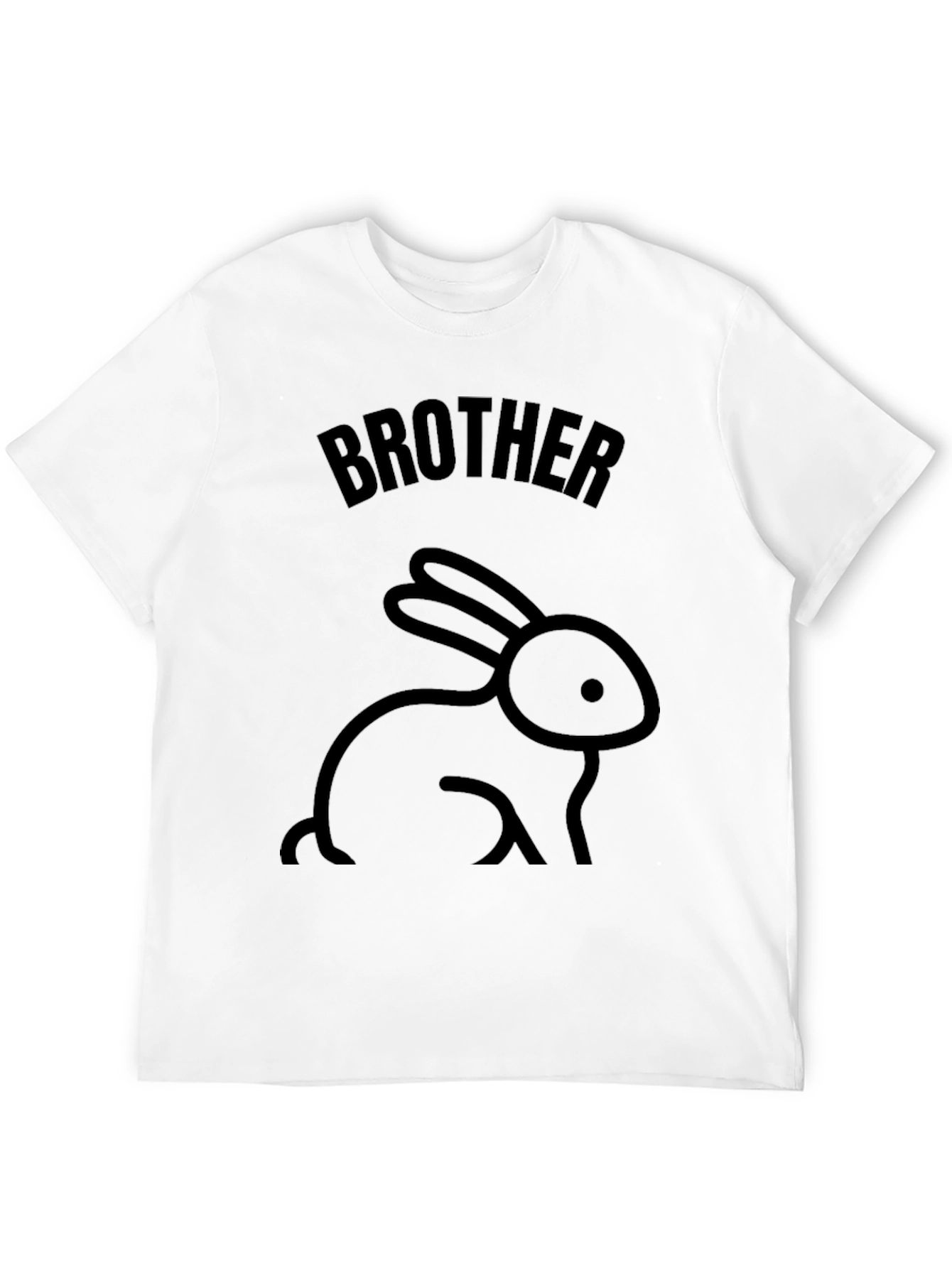 Camiseta Negra Brother Conejo Casual para Hombre