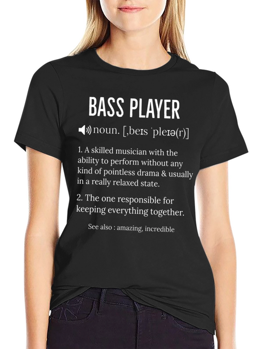 Camiseta Negra Bass Player: Definición Humorística