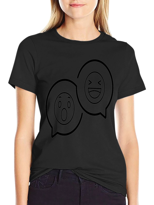 Camiseta Negra Emoji Chat
