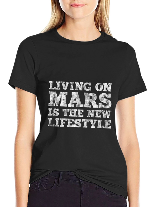 Camiseta Living on Mars - Estilo Espacial