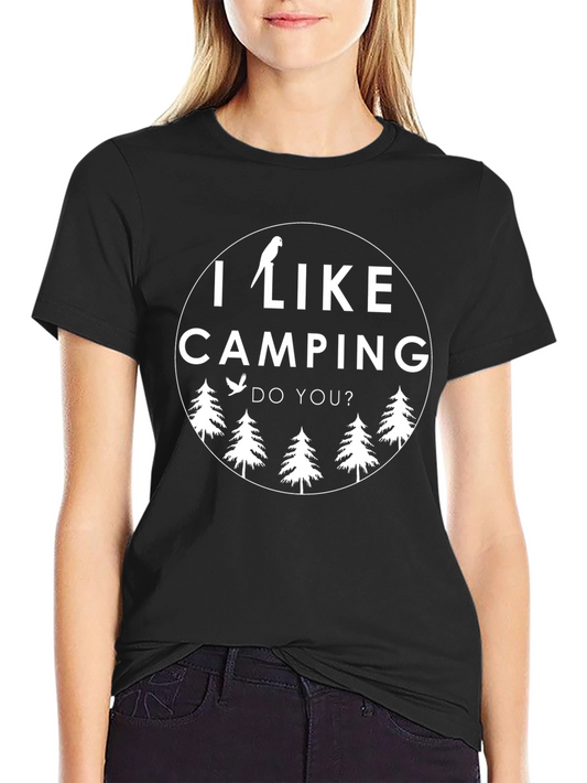 Camiseta Negra Unisex: I Like Camping Do You?