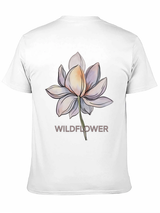 Camiseta Negra con Diseño Floral Wildflower
