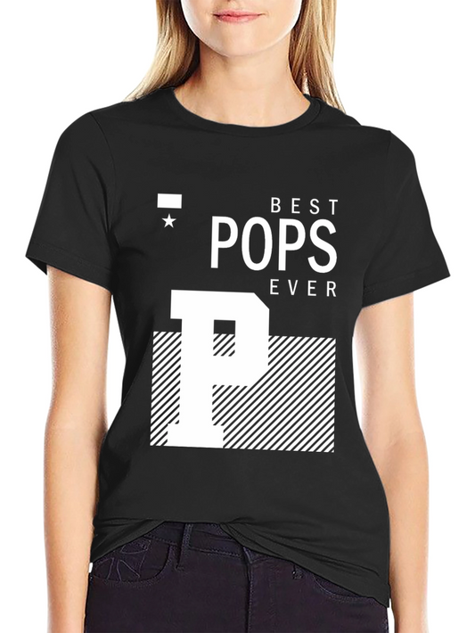 Camiseta Negra Best Pops Ever para Papá