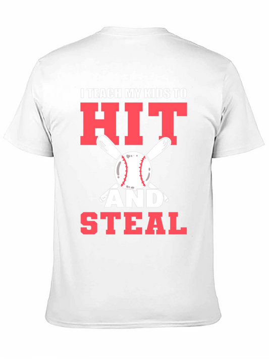 Camiseta Negra: Enseño a Mis Hijos a Batear y Robar