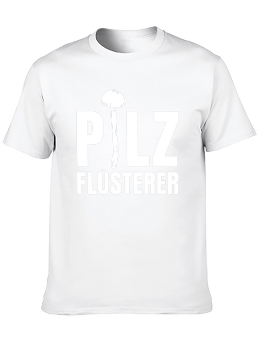 Camiseta Negra Pilz Flüsterer con Diseño de Hongo