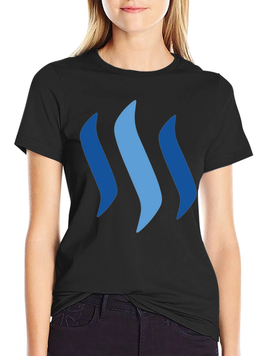 Camiseta Negra con Diseño Ondas Azules