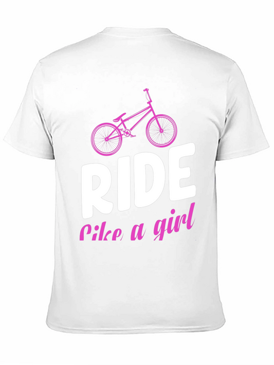 Camiseta Negra Ride like a girl - Diseño Ciclismo Femenino