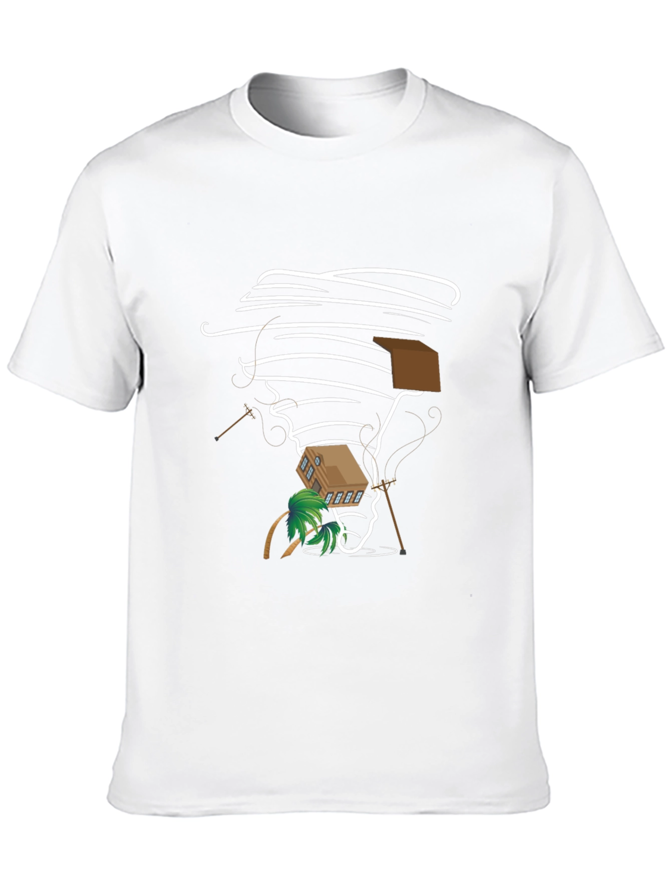 Camiseta Negra Estampado Tornado Divertido