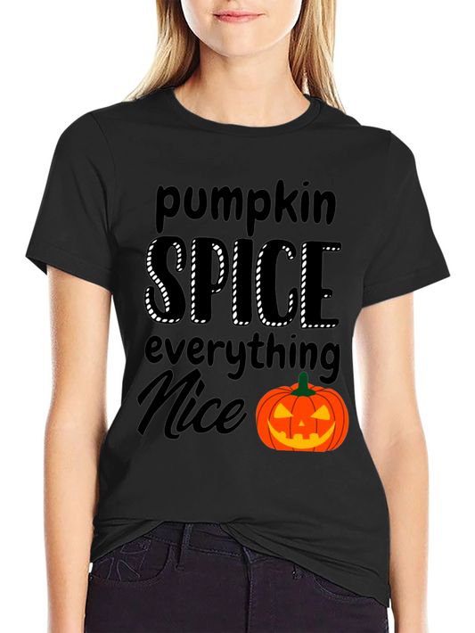 Camiseta Negra - Pumpkin Spice Everything Nice