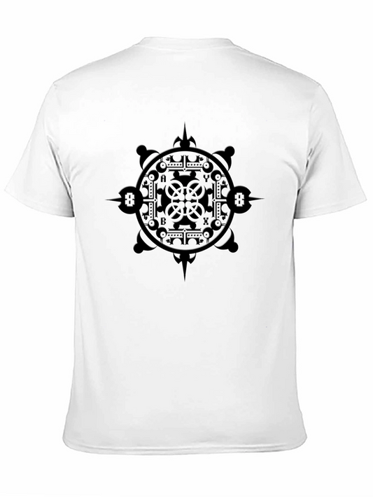 Camiseta Negra Estampada Diseño Geométrico