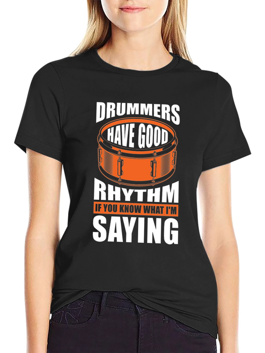 Camiseta Negra Divertida para Bateristas