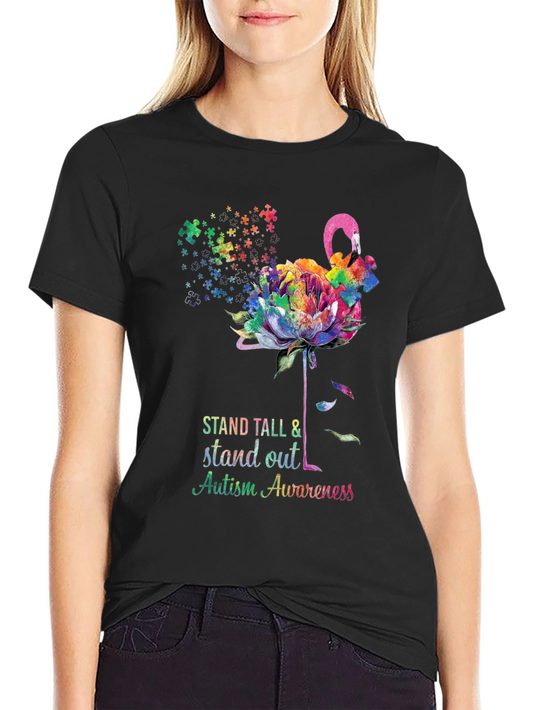 Camiseta Concienciación Autismo - Flamenco Puzzle