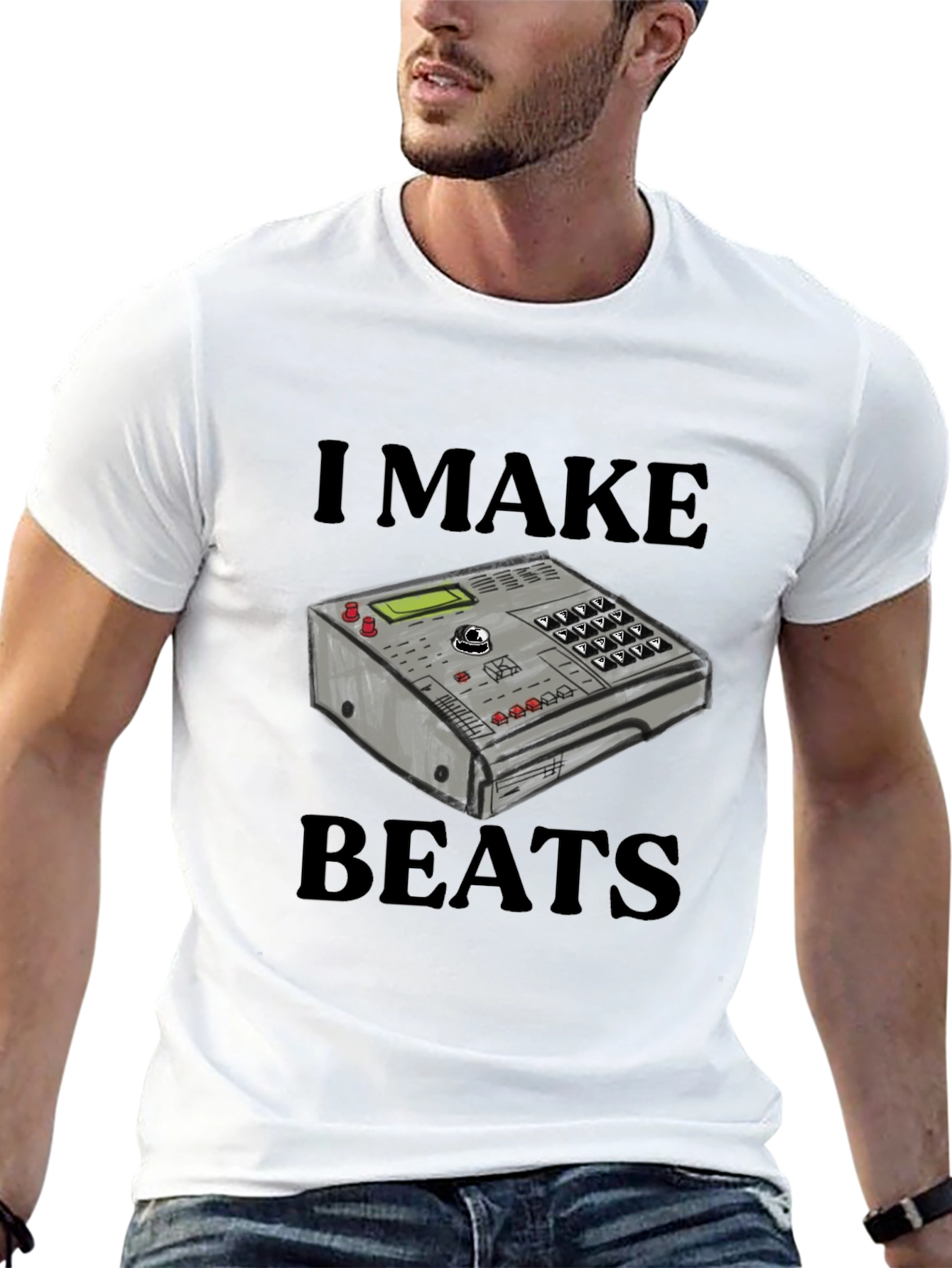 Camiseta Negra I Make Beats - Diseño Musical