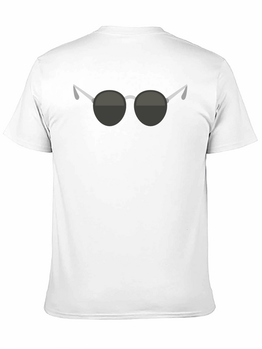 Camiseta Negra con Diseño de Gafas Redondas