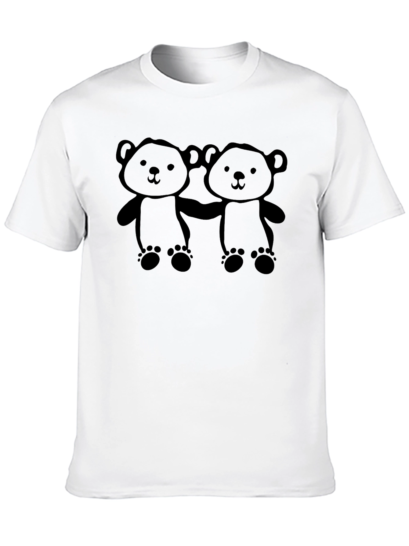 Camiseta Negra con Diseño de Ositos Adorable