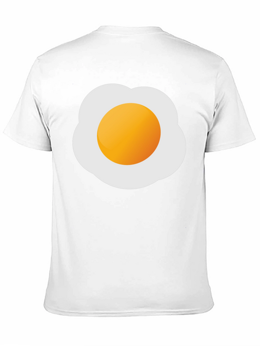 Camiseta Negra con Estampado de Huevo Frito