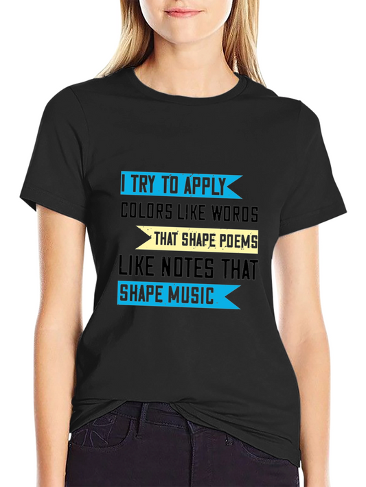 Camiseta Negra con Diseño Inspirador de Arte y Música