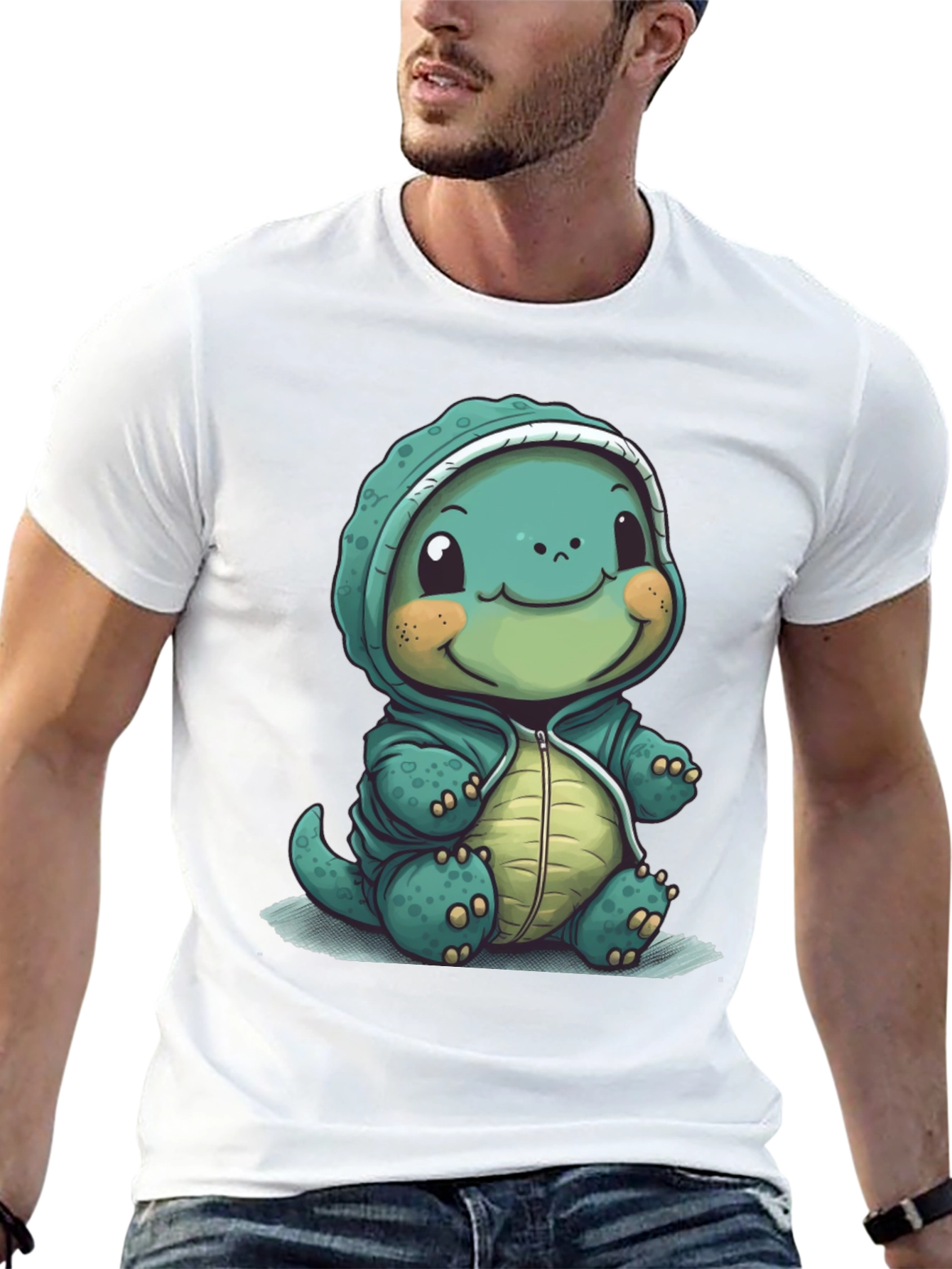 Camiseta Negra con Diseño de Tortuga Adorable