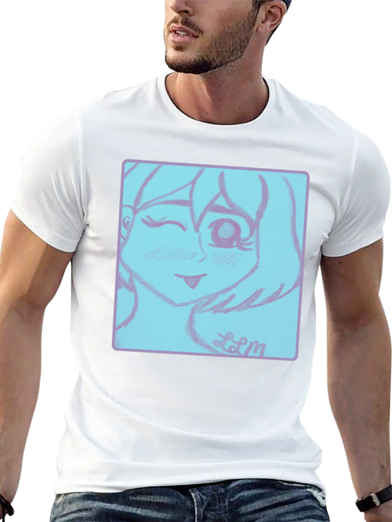 Camiseta Negra con Diseño Anime