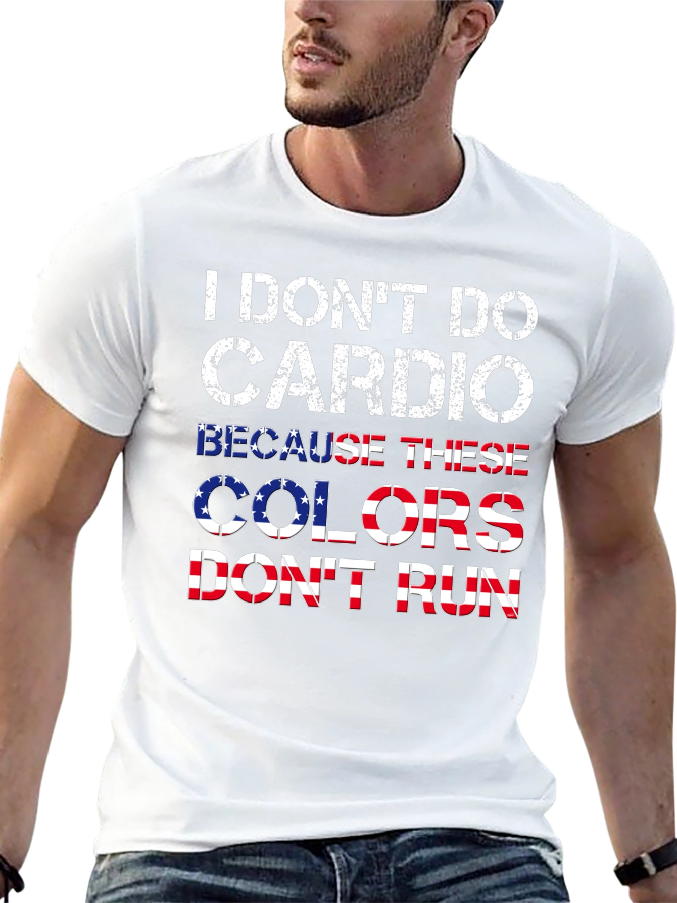 Camiseta Negra con Diseño Patriótico Anti-Cardio